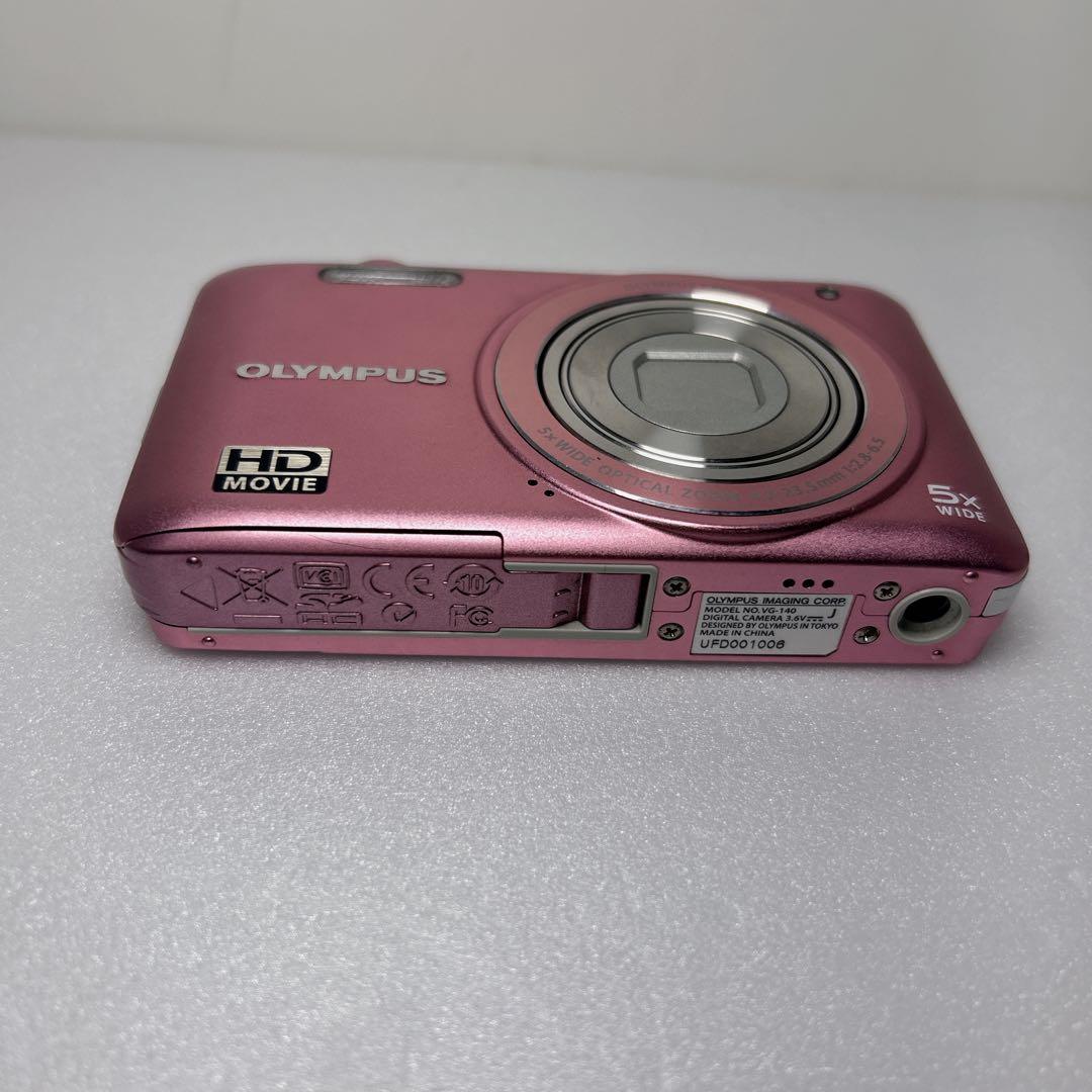 【美品】OLYMPUS デジカメ VG-140 ピンク コンデジ オリンパス
