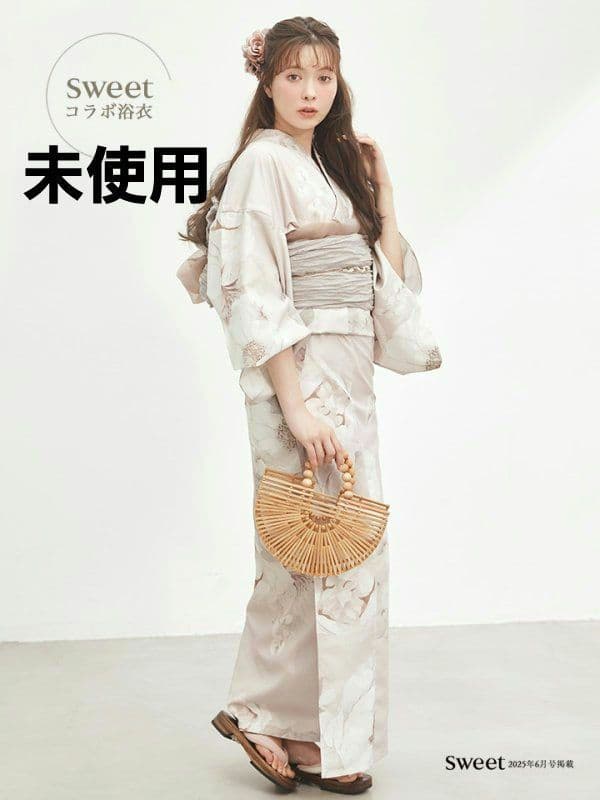 ♥未使用♥ シュガーナイン sweet コラボ 蒼華に咲く花浴衣 牡丹 くすみ色
