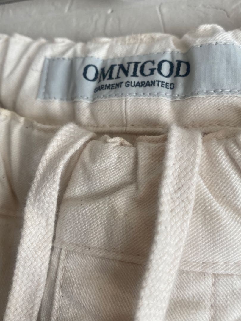 【新品未使用】OMNIGOD ネップツイルイージーパンツ生成り　サイズ2