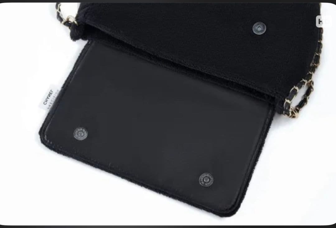 CHANEL ノベルティ ブラック ショルダーバッグ ホワイトロゴ付き