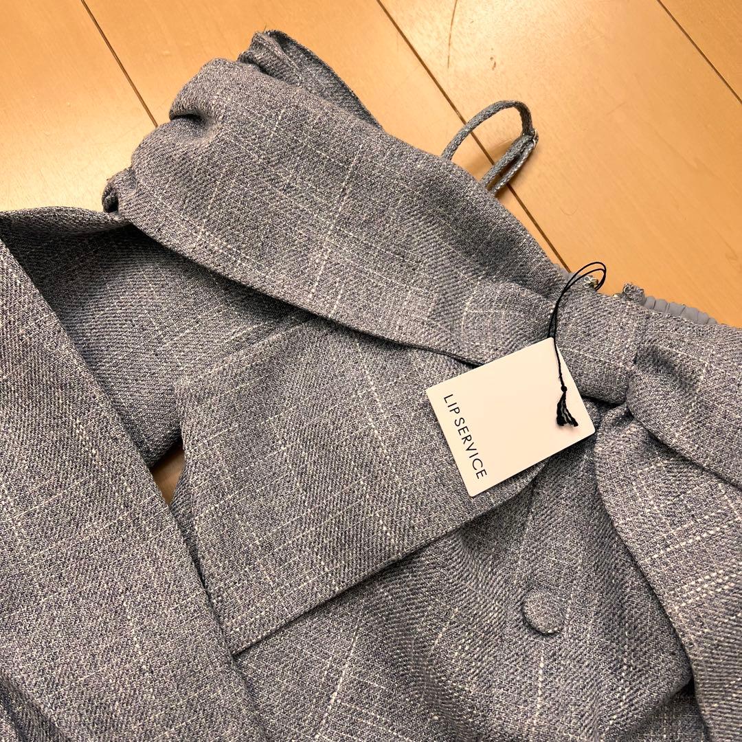 11新品リップサービス定価11990円リボンオフショルロングスリーブトップス青