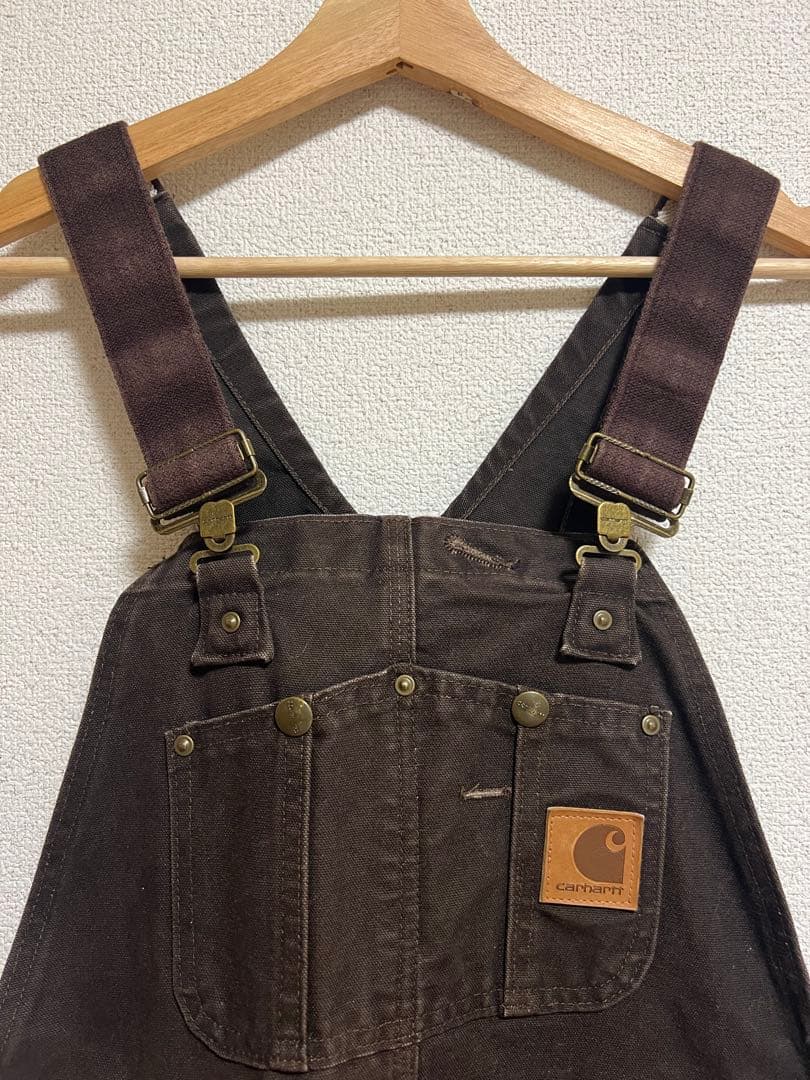 Carhartt ダークブラウン オーバーオール Sサイズ 美品