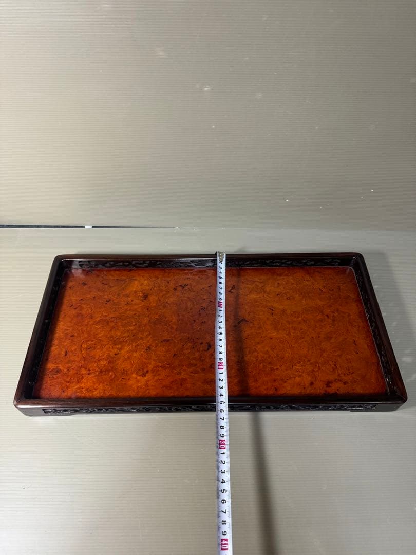 2391 唐木 煎茶盆 煎茶道具 お盆　時代物