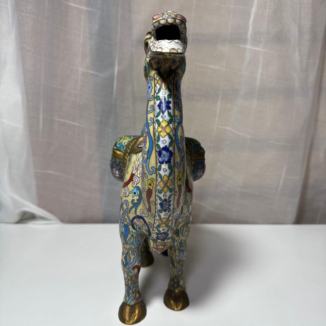 19世紀 景泰藍（七宝焼き）駱駝 置物 インテリア 骨董 アンティーク 美品