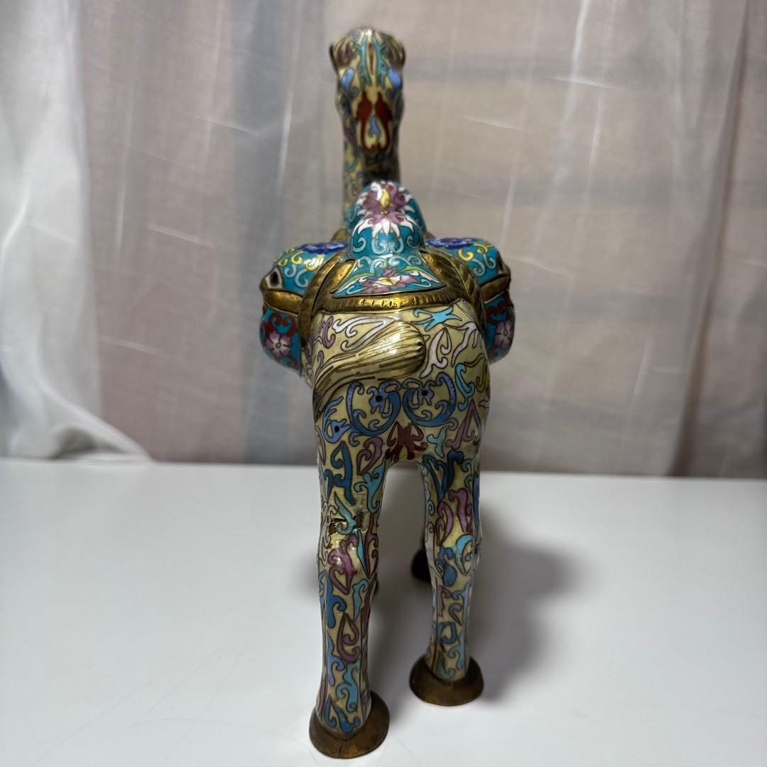 19世紀 景泰藍（七宝焼き）駱駝 置物 インテリア 骨董 アンティーク 美品