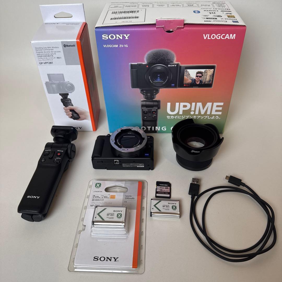 【Sony】VlogcamZV-1G シューティンググリップキット+広角レンズ付