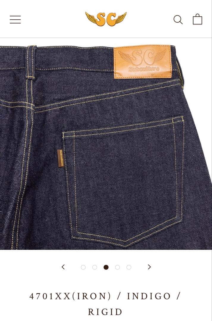 完売新品!SC/SUBCULTUREデニムセットアップS07XX&4701XX