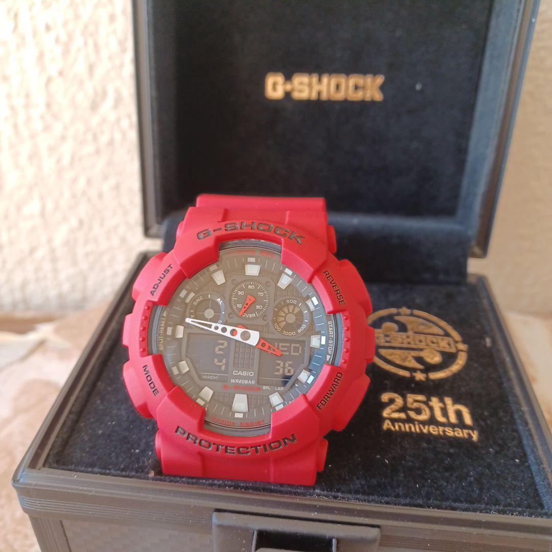 CASIO G-SHOCKジーショック腕時計 紅レッド　男梅コラボカラー