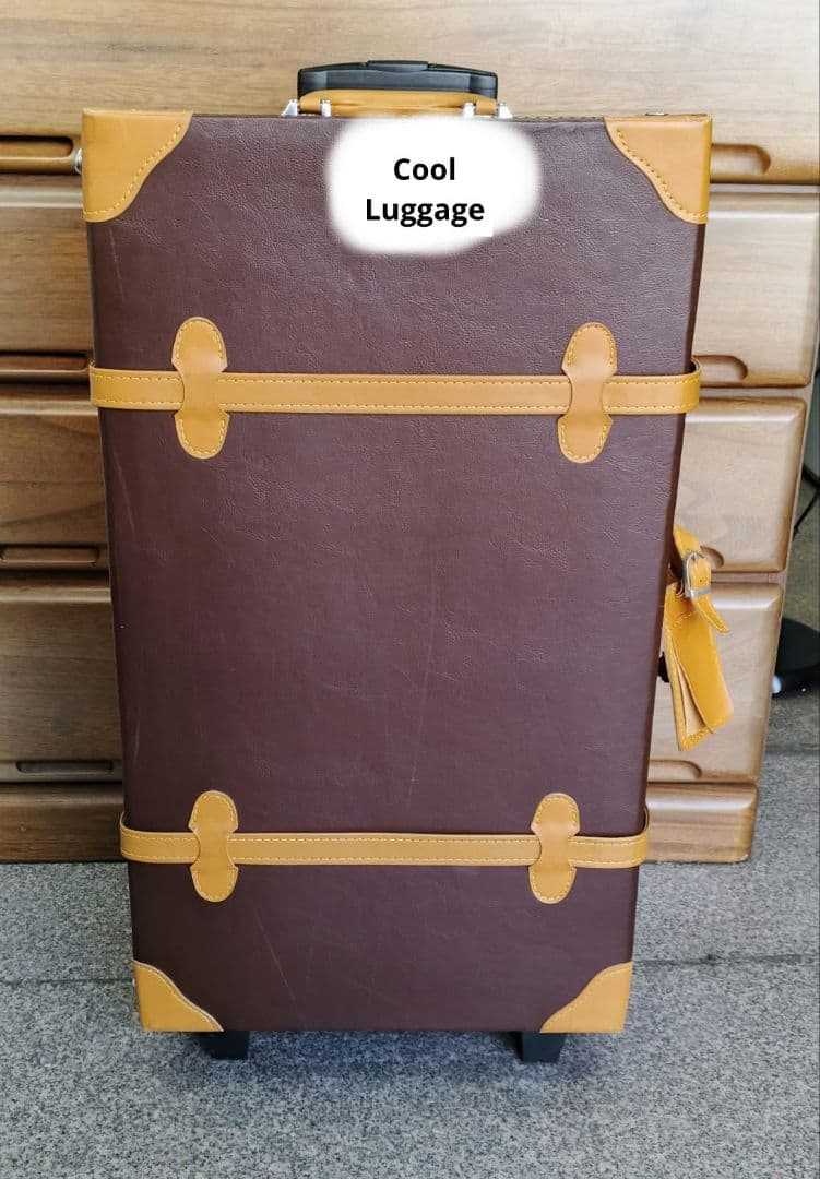 ブラウンとイエローのキャリーカート