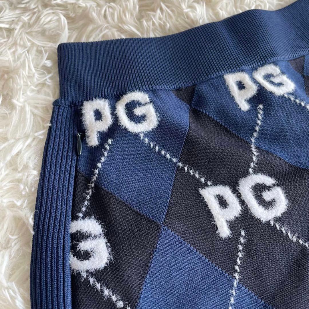 未使用タグ付き　パーリーゲイツ　秋冬　スカート　チェック　ニット　サイズ0