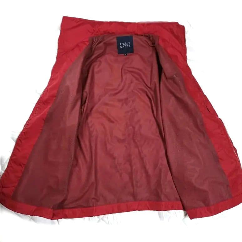美品■パーリーゲイツ フード付 撥水 裏メッシュ ジャケット レッド メンズ 3