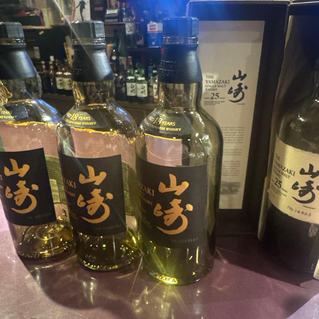 山崎ウイスキー 18年 から瓶3本セット　未洗浄