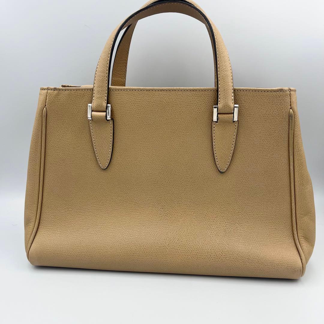 【人気】Valextra ハンドバッグ ベージュ 保存袋付き　小ぶりサイズ