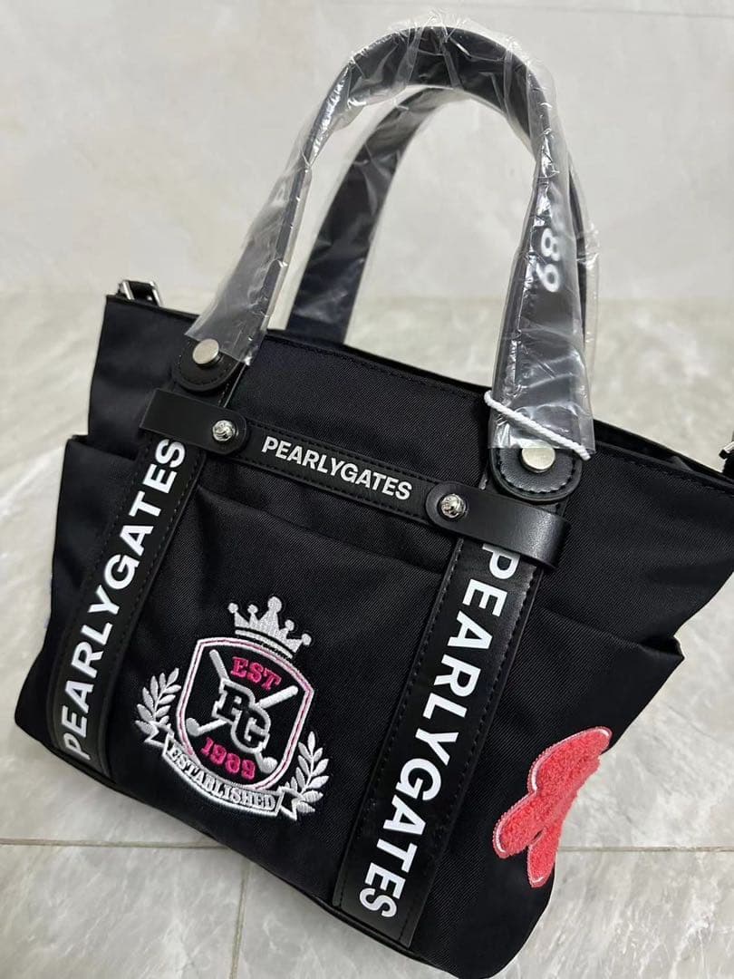 PEARLY GATES ブラックトートバッグ