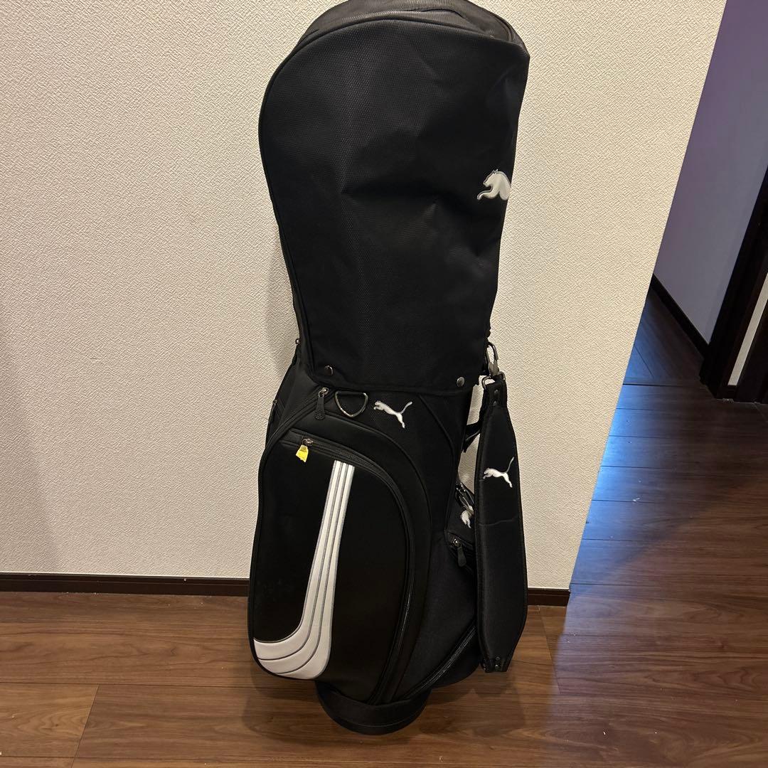 美品Puma プーマキャディバッグ　ブラック　ホワイトライン