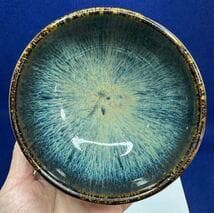 青と緑のグラデーション 茶碗