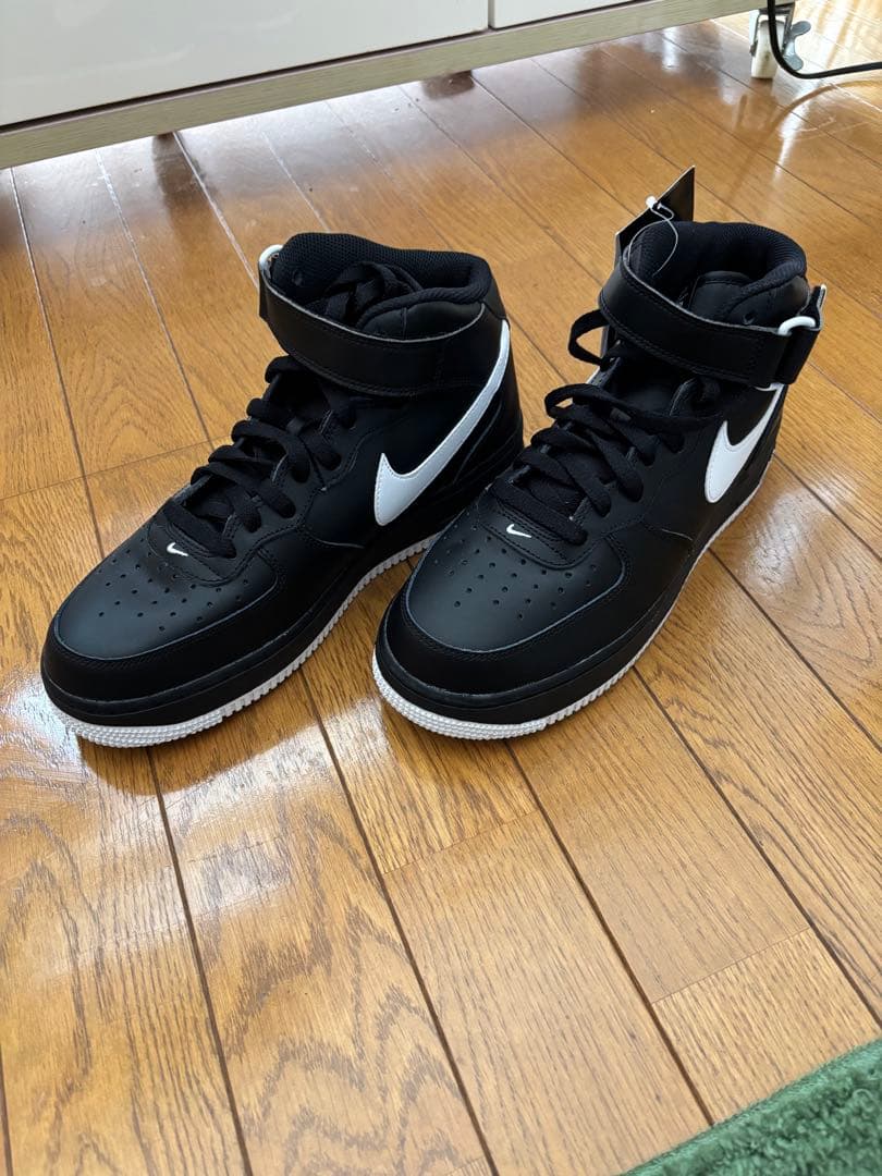 NIKE エアフォース1 ミッド ブラック ホワイト27cm
