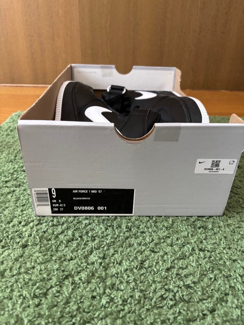 NIKE エアフォース1 ミッド ブラック ホワイト27cm