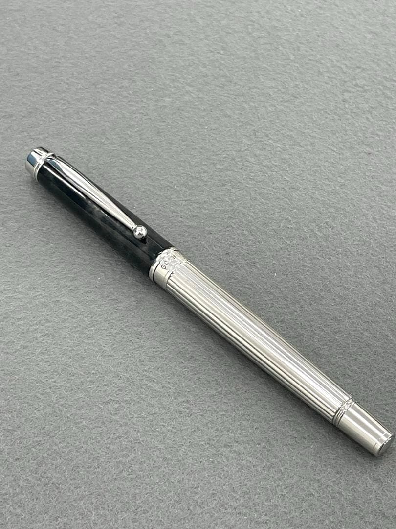 【美品】 PILOT 万年筆 グランセ ロジウム ブラックマーブル 14K F