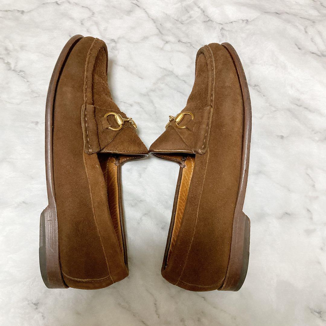 GUCCI グッチ　モカシン　スエード　ホースビットローファー　茶色　ブラウン