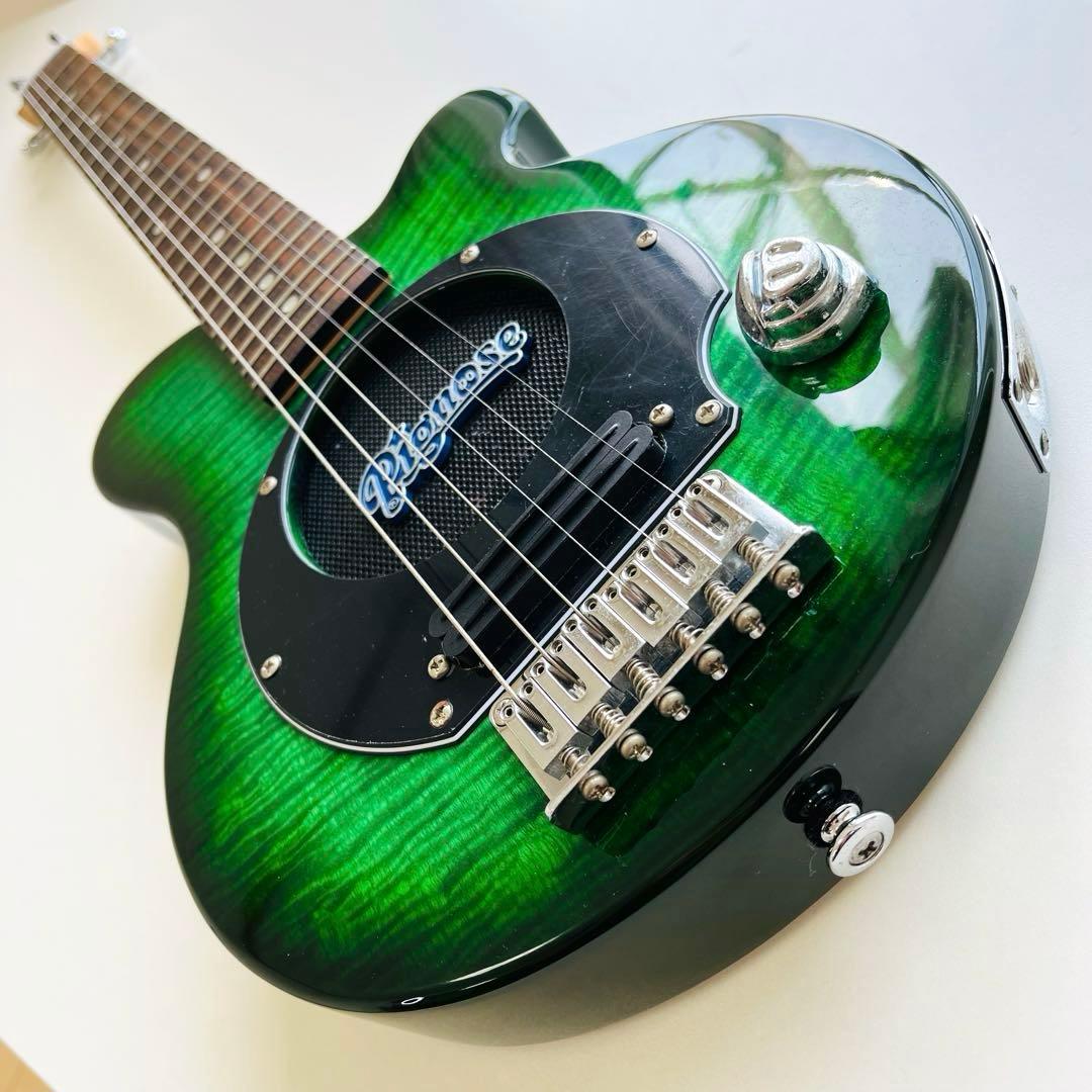 ピグノーズ　アンプギター　ショートスケール　ミニギター　PGG-200 グリーン