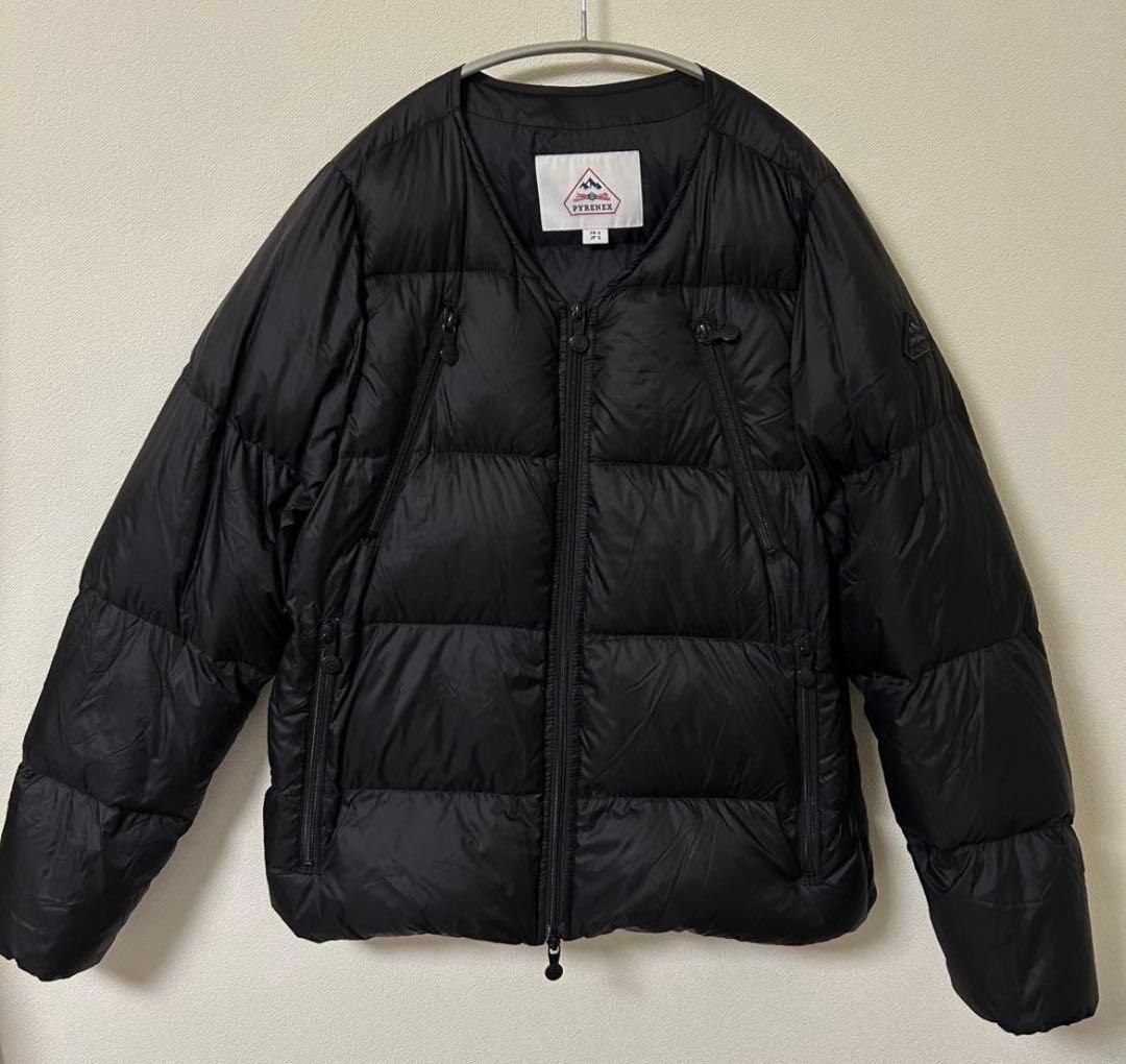 Pyrenex ピレネックス　別注VIGO ノーカラー ダウンジャケット　S 黒