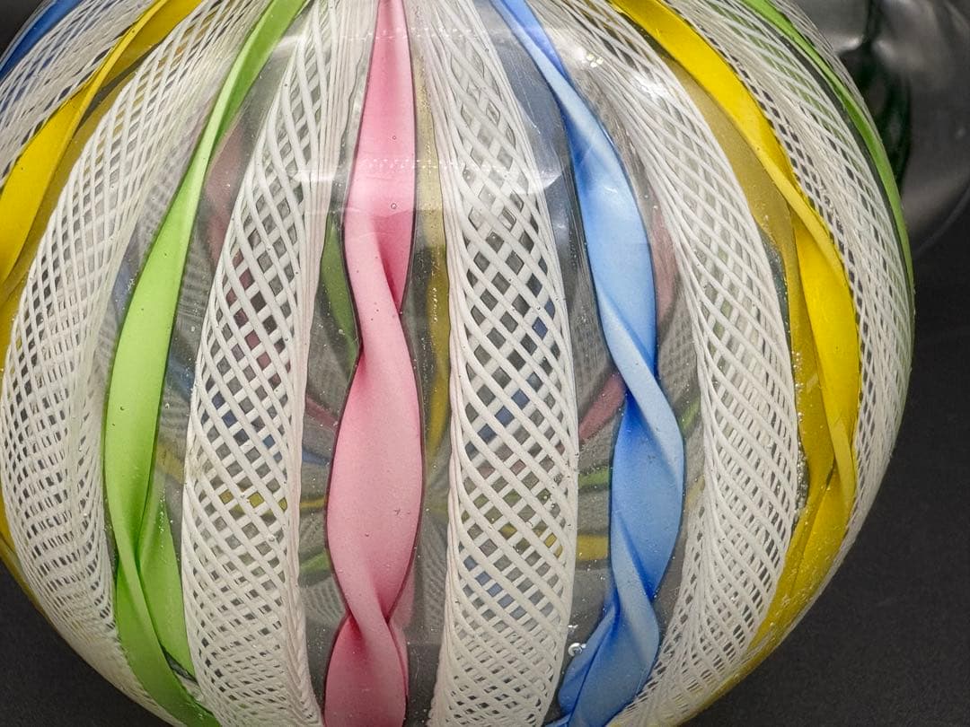 ムラノガラス ペーパーウェイトと おまけで緑螺旋のガラスペーパーウェストのセット