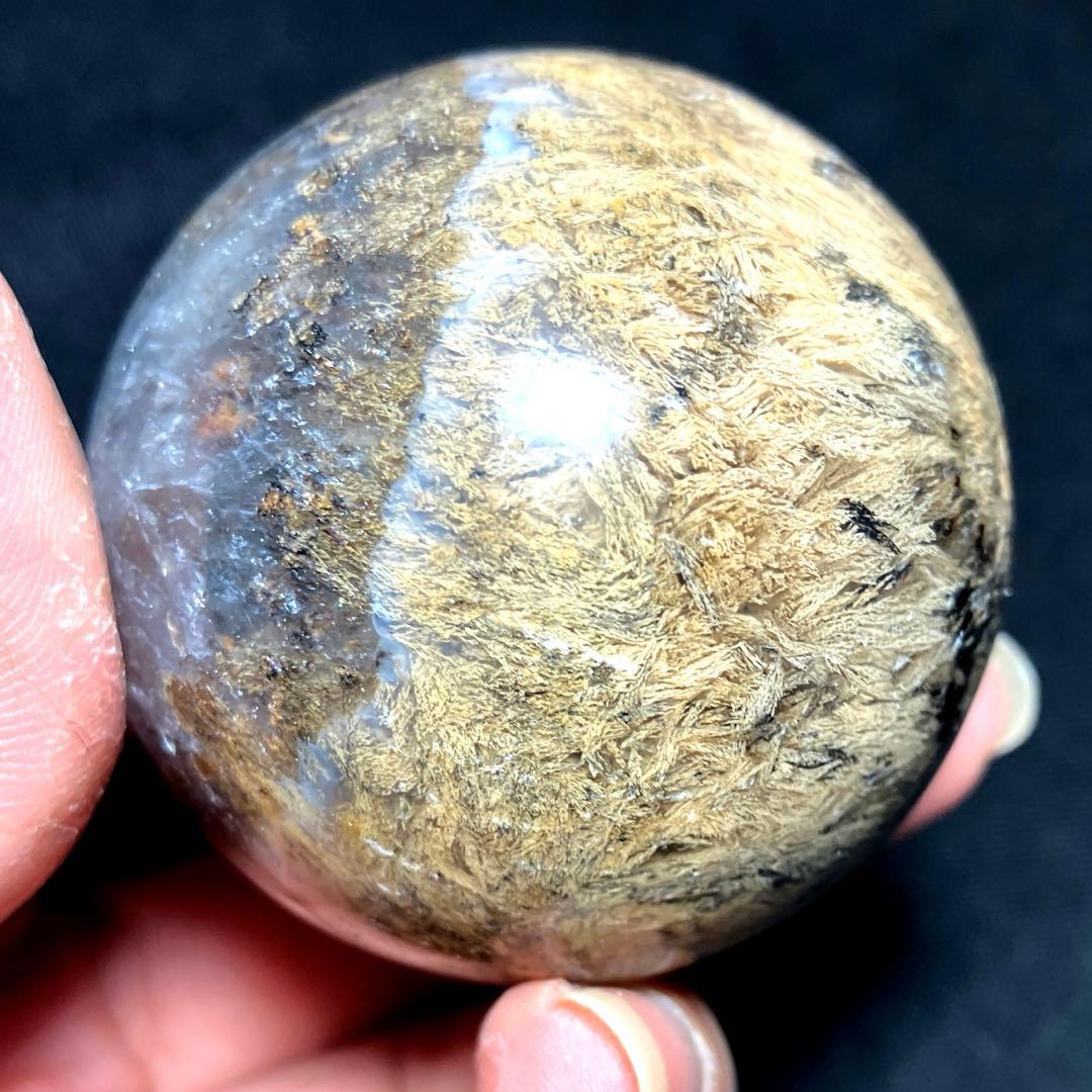 50mm ゴールドルチルクォーツ　丸玉　スフィア　金針水晶