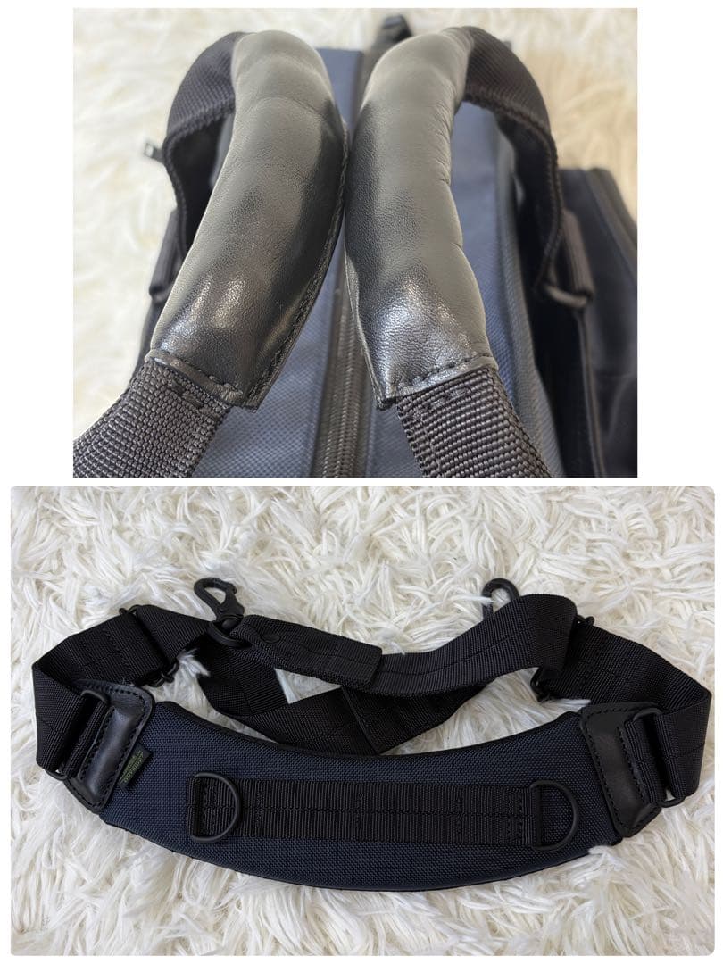 【新品同様】現行 PORTER×αGEL 2way ビジネスバッグ ネイビー