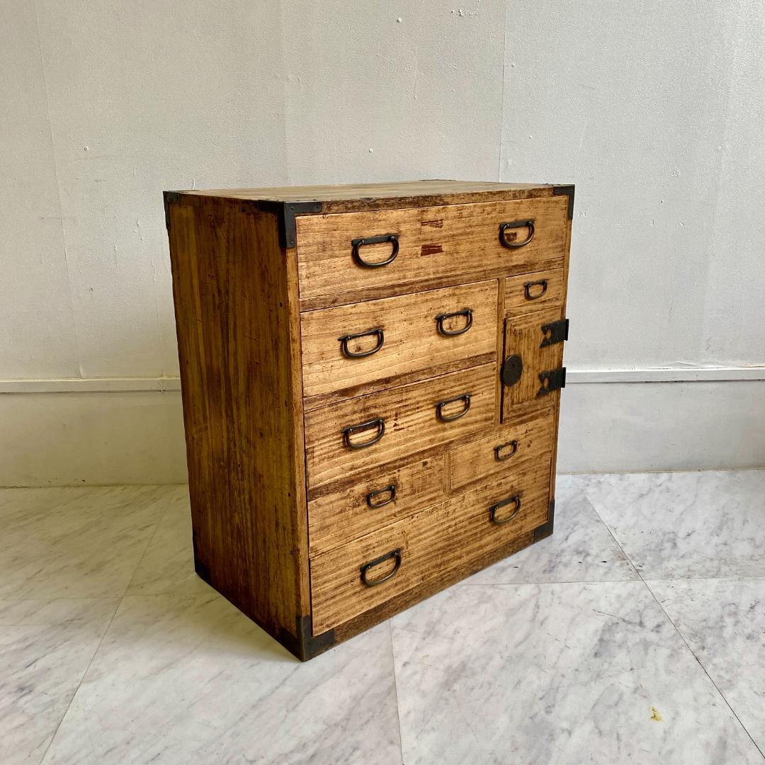 アンティーク 箪笥 小タンス 小引き出し 桐 金具 古道具