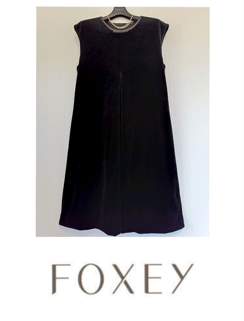 ☆ベロアノワールbyフォクシーニューヨークプチリボンワンピース希少42☆
