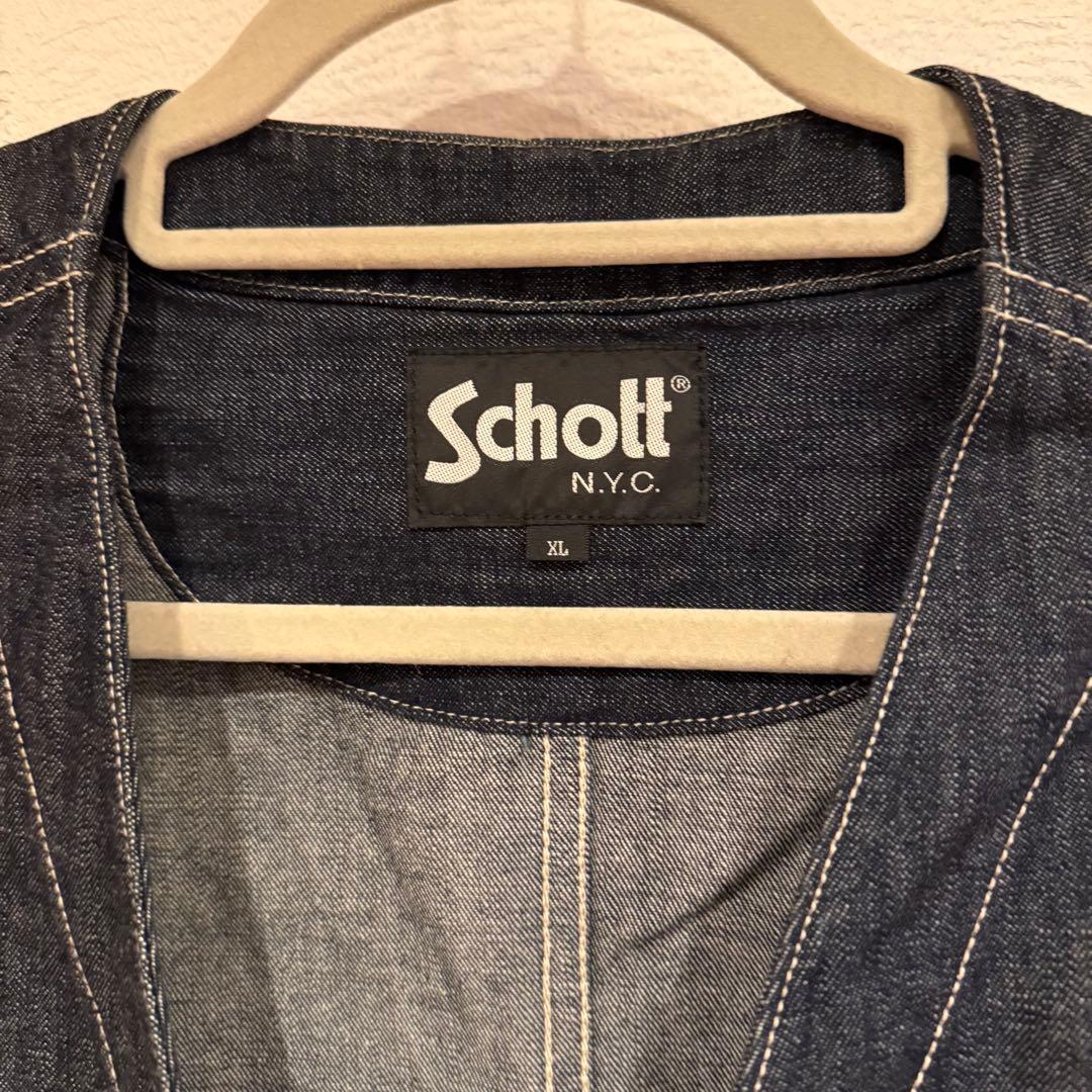 Schott デニムベスト XL