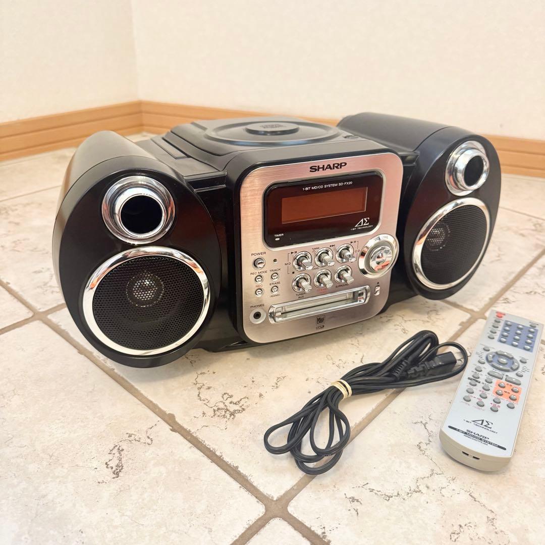 SHARP 1ビットMD/CDプレイヤー SD-FX20-B ラジカセ シャープ