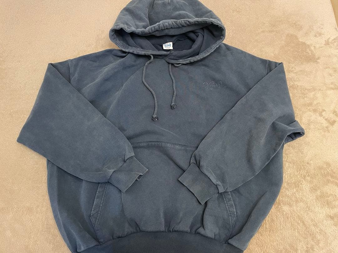 ケボズ ウォッシュ加工 パーカー ダークブルー