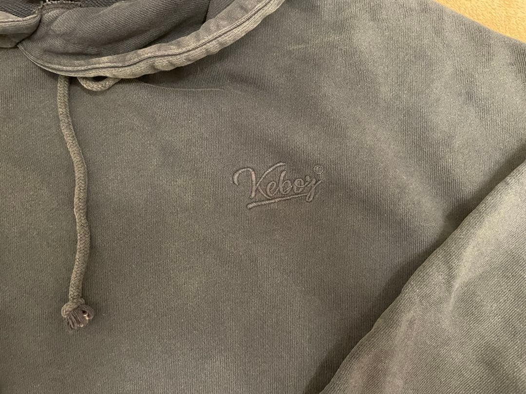 ケボズ ウォッシュ加工 パーカー ダークブルー