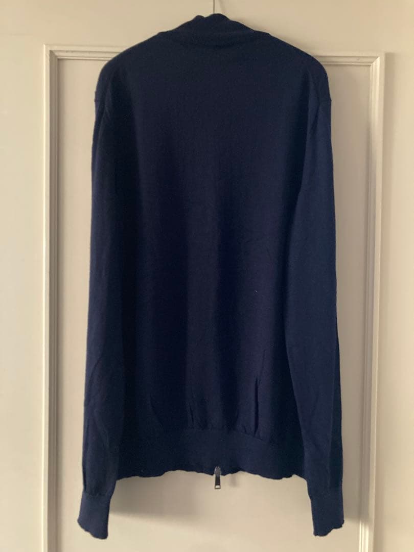 EMPORIO ARMANI ハイゲージ フルジップアップセーター ネイビー L