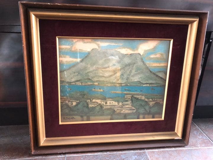 田坂広助《櫻島》サイン有　大作