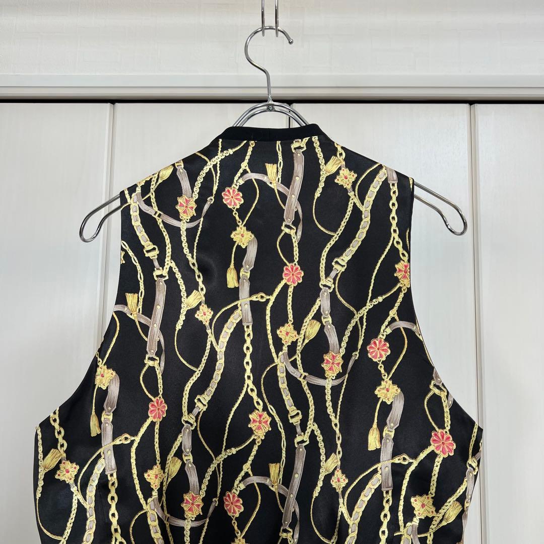 Yohji Yamamoto バックグラフィックデザイン ウールギャバ ジレ