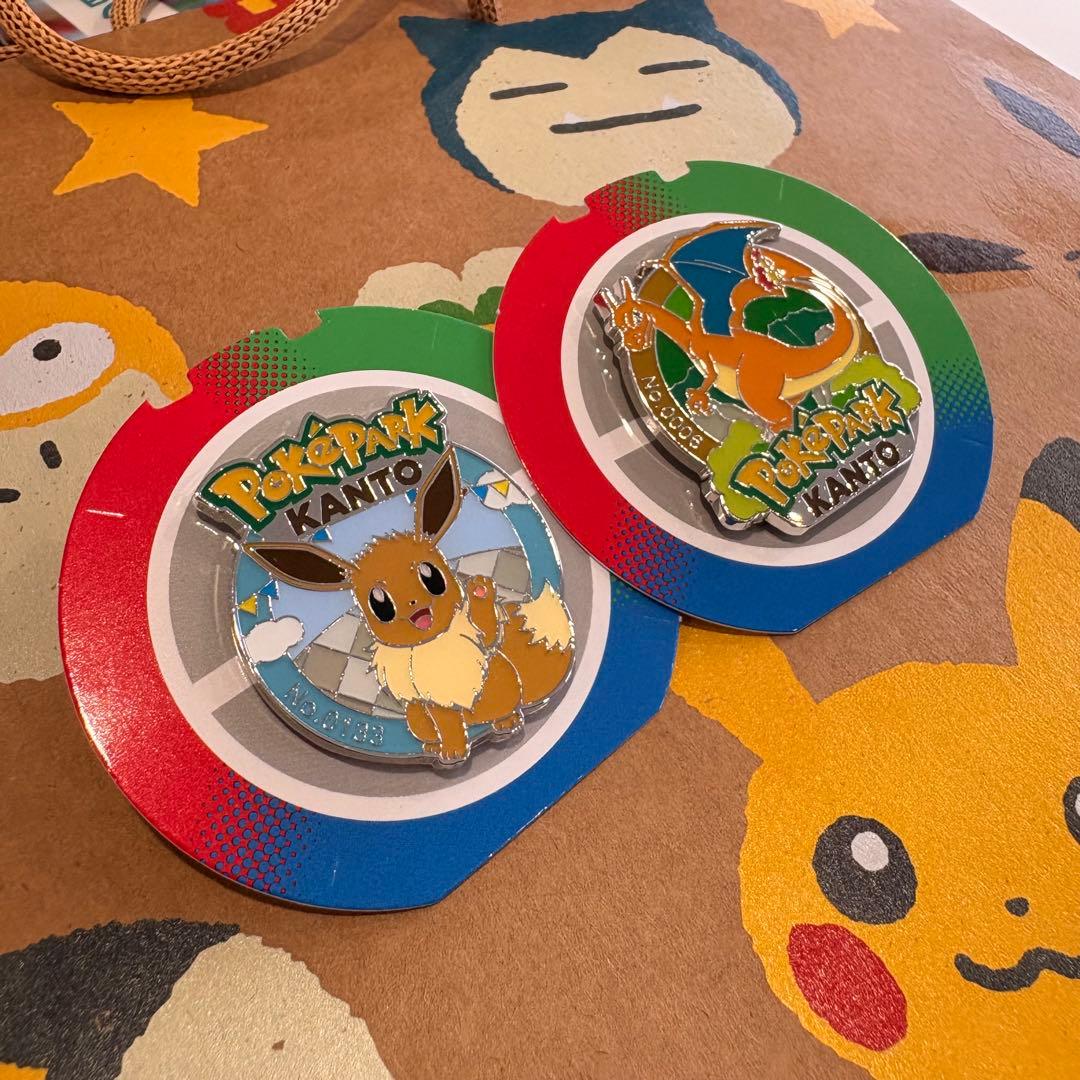 ポケパーク KANTO ピンバッジ 2個セット / イーブイ リザードン