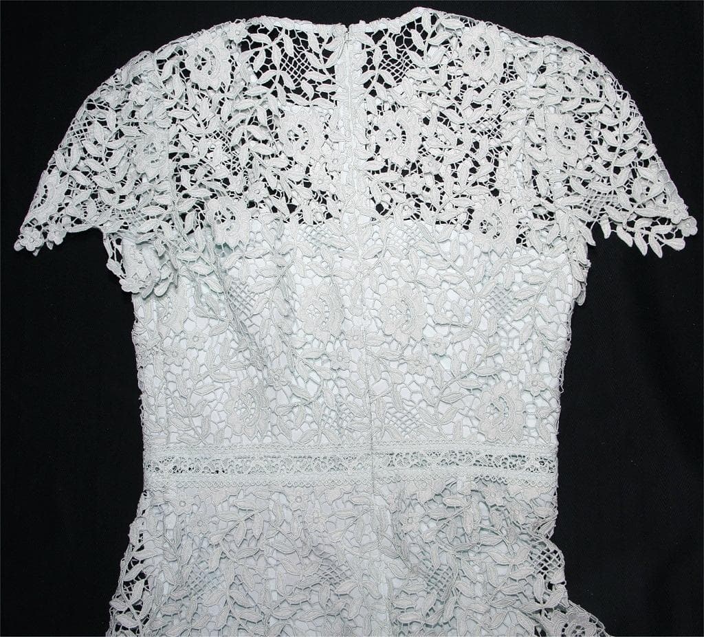 め*ん様 セルフポートレイト ワンピース 花柄 レース 刺繍 グリーン UK8