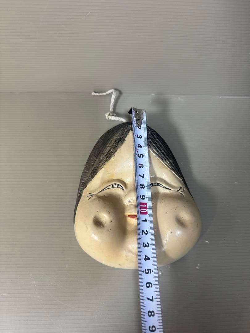 2499 骨董 裏春画 置物 彫刻 おたふく 裏絵 縁起物 お多福 お面　2客