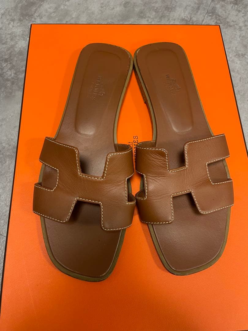 HERMES ブラウン サンダル 38