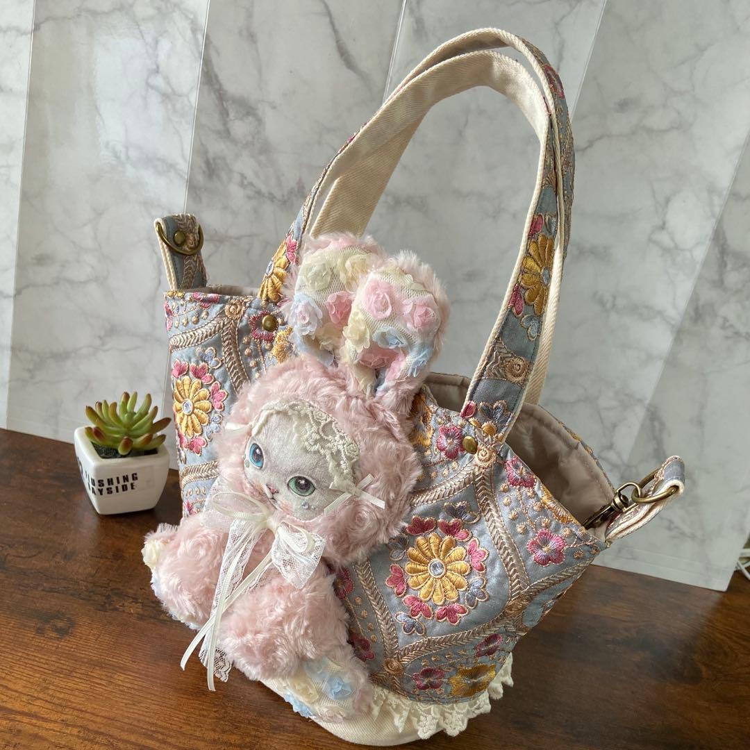 ☆*☆様 コヤンイサムチョン 【インド刺繍フリルバッグ】扇形 トートバッグ ハン