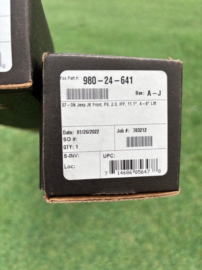 パーツ FOX 2.0 IFP shock front 4-6in lift jk