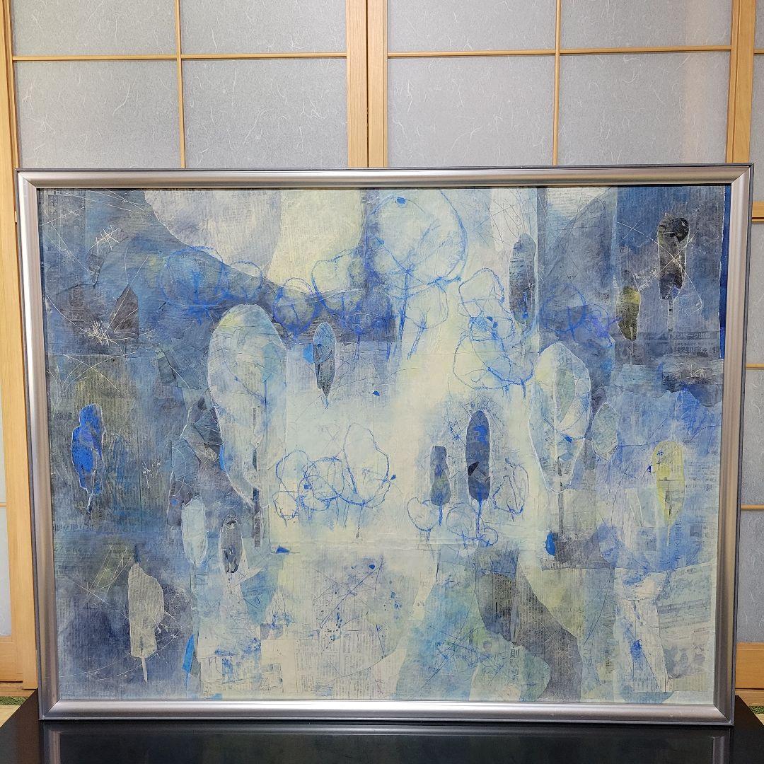 コラージュ　抽象画　F50