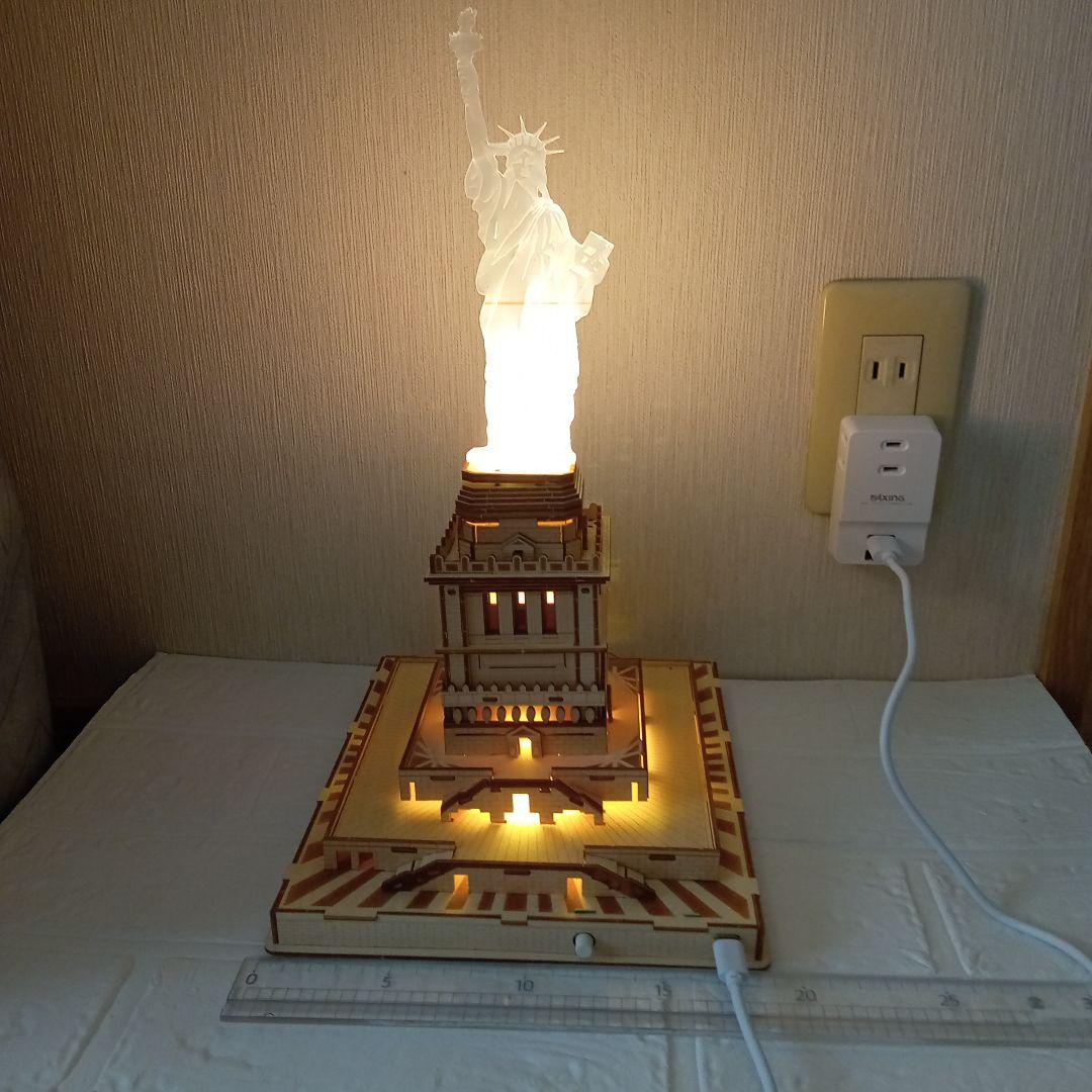 自由の女神 LEDライトスタンド(3D木製パズル)
