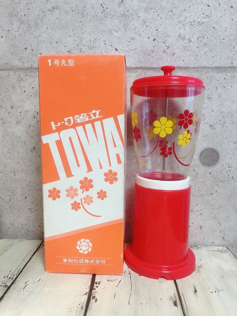 K*2様 トーワ箸立て 1号丸型 赤花柄（箱付き）