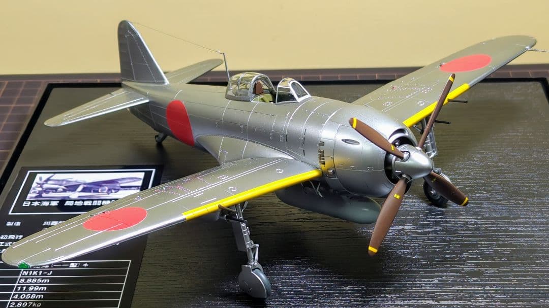 【プラモデル完成品】1/48 紫電一一型甲(シルバー塗装)(出品者製作)