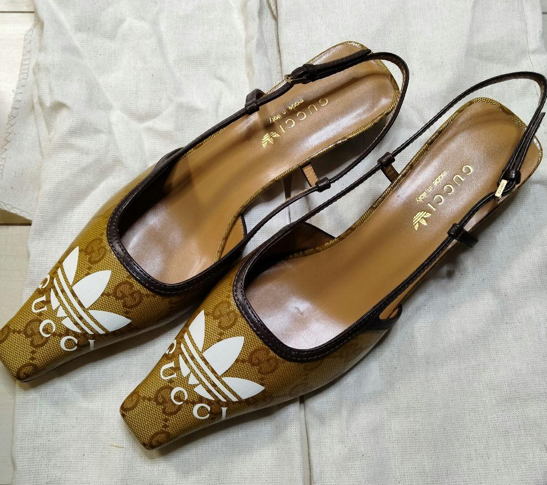 【新品】グッチ GUCCI × アディダス コラボ ヒール ミュール パンプス