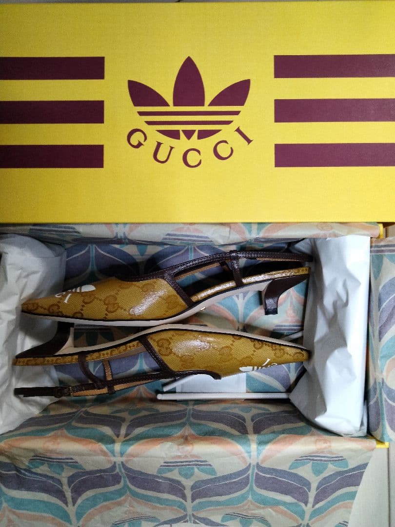 【新品】グッチ GUCCI × アディダス コラボ ヒール ミュール パンプス